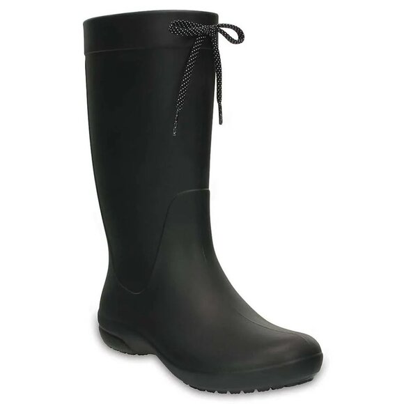 Crocs Women's Freesail Rain Boots in Black - Picture 1 of 9